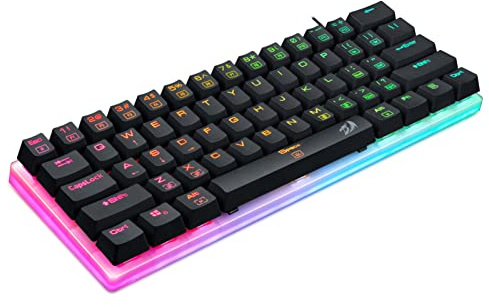 Redragon K605 Alien Giant Mechanical Gaming Keyboard, Super Big 61 Keys & Outemu Blue Switch, RGB LED Backlit Ergonomic Wired Type-C Full Key Conflict Free Anti-Ghosting NKRO Keyboard