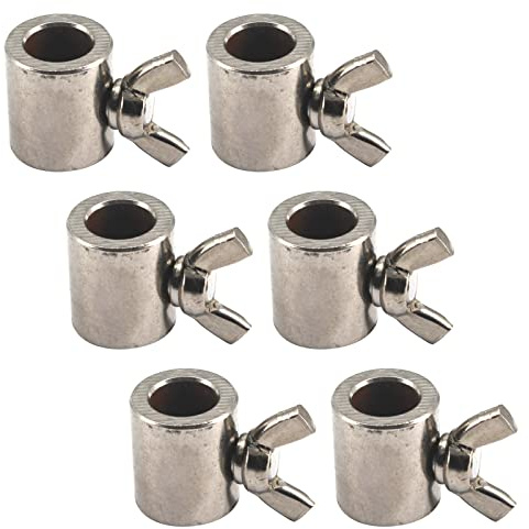 (6 Stück) M6 Hand Twist Drahtseilklemme 304 Edelstahl Kabelclip mit Flügelschraube