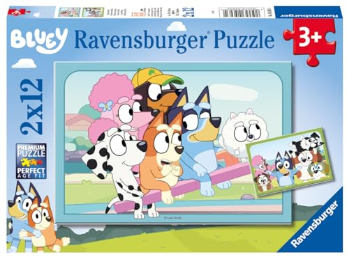 Ravensburger Puzzle Spaß mit Bluey - 2x12 Teile Puzzle ab 3 Jahre | 2x12 Teile Bluey Puzzle, Kinderpuzzle ab 3 Jahre, Ravensburger Qualität