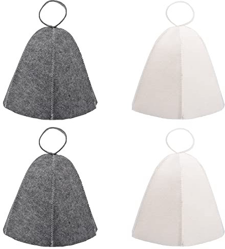 XNHIU 4pcs Sauna Hat Comfortable Wool Bath House Cap Protect Your Head from Heat for Hot Dry Steam Room Bath