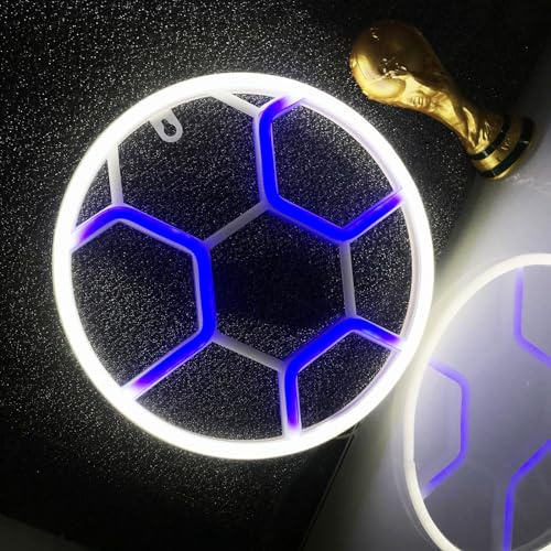 Luminous Football Sign, Boys/Girls Bedroom Decoration, Birthday Gift, LED Bright Low Energy, Sporting Goods Store Decoration, Can Be Placed Flat Or Hung On The Wall, Recycled