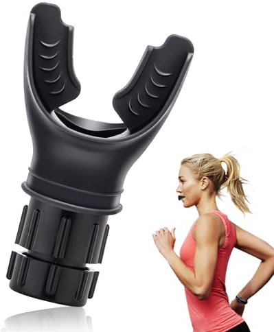 Pizens Atemtrainer Lungentrainer, Tragbares Atemübungstrainer, Einstellbarer Widerstand für Training der Atemmuskulatur, Kurzatmigkeit Reduzieren (schwarz)