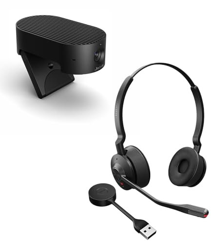 Jabra Engage 55 Stereo Wireless Headset - Certified for Google Meet and Zoom PanaCast 20 4K AI-powered Video Conferencing Camera (bundle)