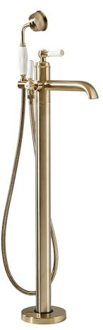Milano Elizabeth Freestanding Lever Bath Shower Mixer Tap Lever Handle - Brushed Brass
