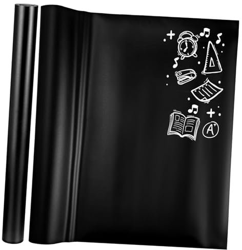 DIYEAH Lot De 2 Films Autocollants Pour Tableau Noir 45x200 Cm Pvc, Film Adhésif Effaçable, Utilisation Maison La Cuisine Bureau École, Fournitures Scolaires Bureau