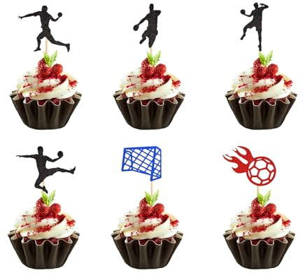 30 Stück Tortendeko Sport Dekoration für Handball Geburtstagsparty | Tortendeko für Handball Sport Geburtstag & Mottoparty