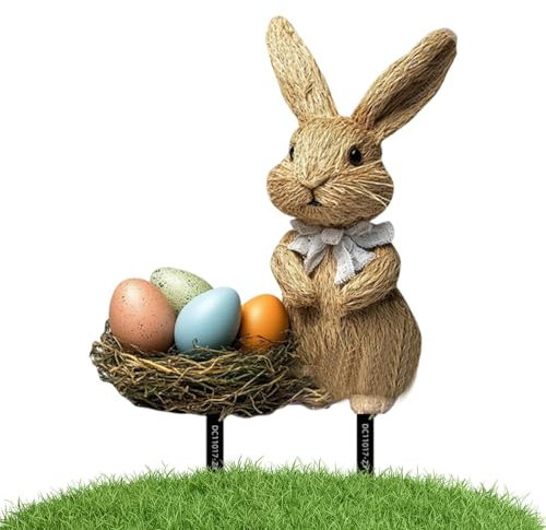 Generisch Osterdeko-Gartenstecker, Osterhasen-Gartenstecker - Osterhasen-Ei-Gartenschild | Garten-Dekorationspfähle, Garten- und Outdoor-Dekorationspfähle für Hof, Rasen und Wege