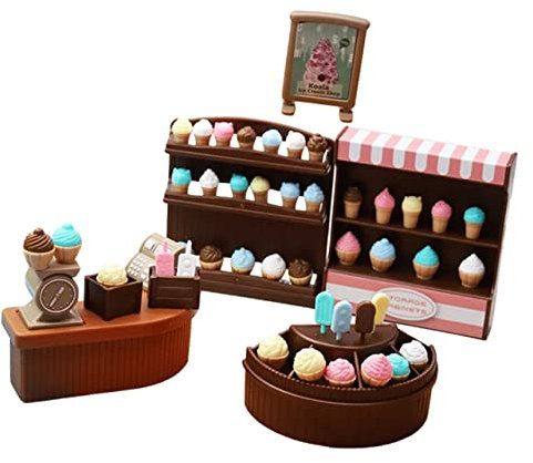 JOINPAYA Set Mit Miniatur-Eiscreme-schaukästen Glatt Für Jungen Und Mädchen Geeignet Als Puppenhaus-Dekoration
