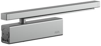 AXA Automatischer Türschließer - 7509 - Türfeder - Bis 80 kg | Einstellbare Schließgeschwindigkeit und Endschlag, Grau
