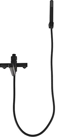 Badewannenarmatur Wasserfall Mit Handbrause,Schwarz Badewannenarmatur Wasserfall Armatur Badewanne Mischbatterie mit Brause Wannenarmatur,Einhand-Wannenbatterie
