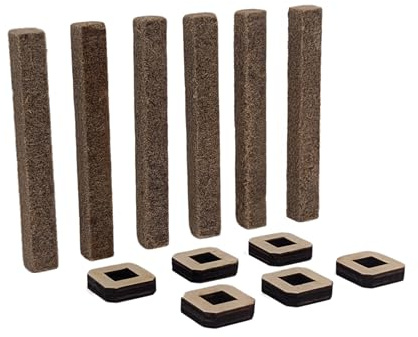 Betonformat 6X Dauerdocht für Wachsfresser 10mm | Nur für den Außenbereich | Handmade in Deutschland | inkl. Holzhalter | Ersatzdocht für Kerzenrestefresser, Betonkerze, Schmelzlicht und Wachsfeuer