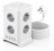 Torre Regletas Enchufes, Regleta USB 8 Tomas de AC y 4 USB Enchufe Multiple,Regleta Enchufes Proteccion Sobretension, 2 M Regreltas Vertical con Interruptor para Mesa, Oficia, Casa