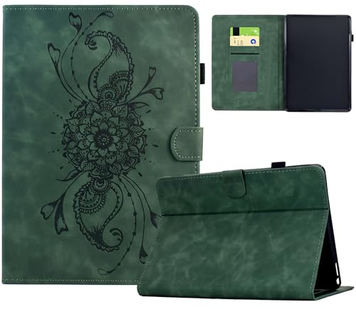 Hülle Kompatibel mit 7 Kindle Paperwhite (12th Generation-2024)/ Kindle Colorsoft Signature Edition 2024 mit Pencil Halter, Smart Cover aus PU-Leder mit Standfunktion, Magnetverschluss (Grün)