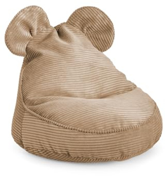 Gutekissen® Pouf pour Enfants « Sweet » avec Oreilles - Lincoln, Coussin Montessori pour Chambre d’Enfant (Marron, 68/59/55 avec Oreilles)