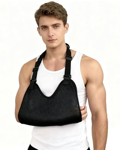 JUKOTA 1 pezzo Tutore Braccio con Immobilizzatore e Morbidi Cuscini per le Spalle, con Imbracatura, Doccia, Supporto Medico per Gomito, Braccio Sinistro/Destro(doppia estremità, senza piastra)