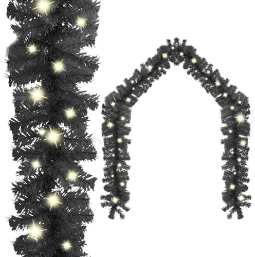LoogCape Weihnachtsgirlande mit LED 20 m Schwarz, flexible Innen- und Außendekoration, energieeffiziente Lichterkette, wetterfestes PVC-Material, USB-betrieben, ideal für festliche Stimmung