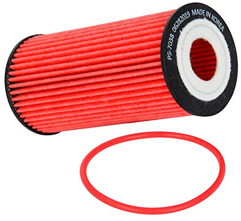 K&N Oil Filter - High Performance-Series compatible with: Audi, Volkswagen, Porsche (HP-7038), Red