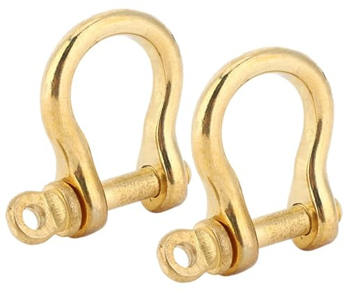 2Pcs Metall D-Ring aus Reinem Messing, massive Messingbeschläge für Schlüsselanhänger und Taschenbefestigung
