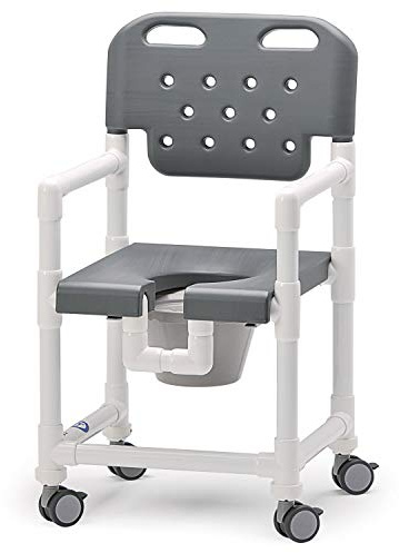 RCN SCC 200 Duschstuhl aus Spezialkunststoff | ergonomisch geformte Rückenlehne | garantiert Nicht rostend | bis zu 150 kg belastbar (SCC 200 BS, Graphit)