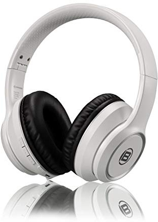 Bresser Kopfhörer Bluetooth Over-Ear-Headphone mit integrierten Mikrofon für Gaming oder Telefonie, 3.5 Klinkenanschluss und bis zu 8 Stunden Laufzeit, weiß