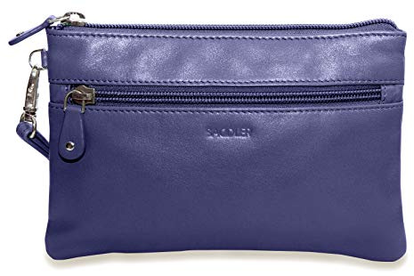 SADDLER Scarlett Leather Wristlet Clutch Bag, Peacoat Blue, One Size