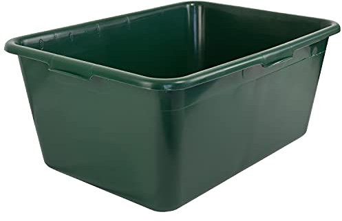 Petigi Wildwanne Wanne Gross Lebensmittelecht XXL Groß Eckig 90 Liter Kunststoffwanne Plastikwanne Kunststoff Behälter Garten Wassertrog rechteckig Grün