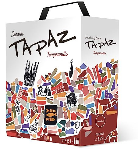 Tapaz - Rotwein Tempranillo in Bag in Box, aus Spanien (1 x 2,25 L)