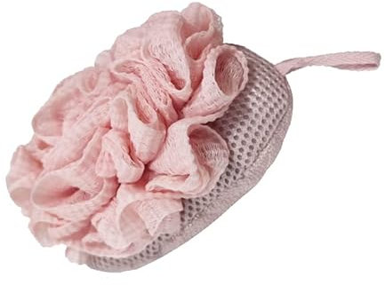 Evohdah Duschschwamm Körper Badeschwamm Sanfter Luffaschwamm Wiederverwendbar Peeling Schwamm Dusche Körperbürste für Kinder Loofah Sponge Bath Shower for Adult Rosa-M