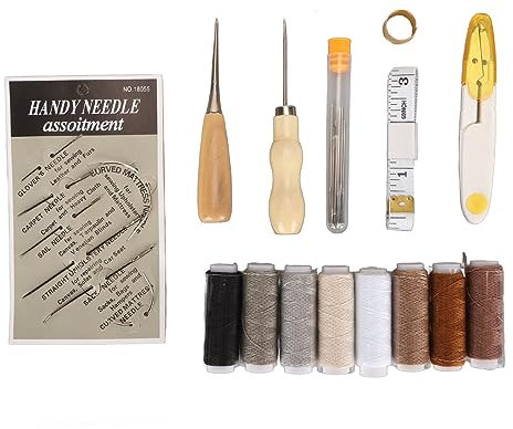 Lederreparatur-Nähset, 30-teiliges Nähnadeln Mit Großem Öhr, Lederarbeitswerkzeuge Und Zubehör Für DIY-Lederhandwerk