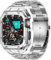 Deczone Kompatibel mit Apple Watch Armband 42mm 44mm, Metall Ersatzband für Series SE 6 5 4 3 2 1 Edelstahl iWatch Bands Männer (Silber)