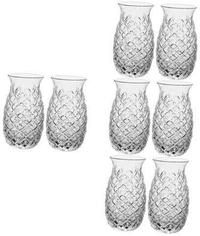 PRETYZOOM 8 Pièces Verre De Vin Verres En Boire Des Verres Tasse à Café Tiki Boisson à L'ananas à Cocktails à Shampoing Gobelet à L'ananas Un Verre Transparent