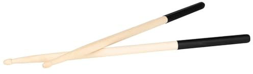 Schlagzeug Drumsticks aus Ahorn, 1 Paar Schwarz, Rutschfest | Holz Ausführung, Leichtes Handling, Kompakte Mitnahme, Stabile Verarbeitung für Übungsrunden
