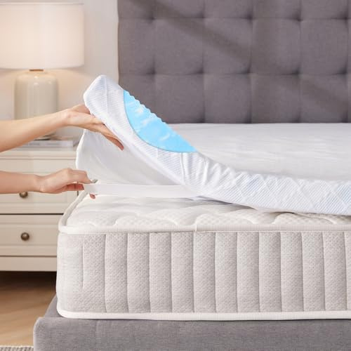 LANOX Gel-Schaum Matratzentopper 180x200x5 cm, orthopädischer Gel-Topper H3 mit 5-Zonen Design, atmungsaktiv, Bezug waschbar rutschfest, für Boxspringbett