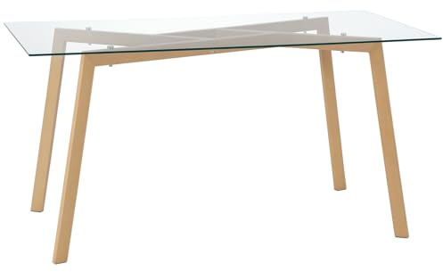 HOMCOM Mesa de Comedor Rectangular Moderna para 6 150x75x76 cm Transparente
