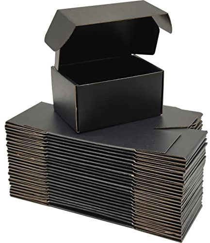 Cenoid små postlådor, 15 x 10 x 7,5 cm svarta portopaket fraktkartonglådor för postfrakt leveransförpackningslådor för småföretag (förpackning med 25)