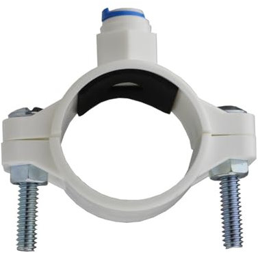 1 Pack Drain Saddle Valve, Water Filters Drain Saddle Clamp with 1/4 Quick Connect Hose Pipe Adapter for RO Systems Water Filters