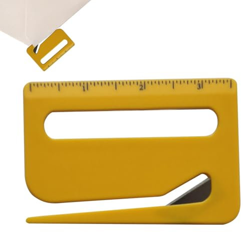 Strumento per aprire lettere e pacchetti con lente d'ingrandimento e righello. Taglierina per postazione di lavoro, casa, ufficio, slitta di carta compatta, strumento per aziende di facile utilizzo