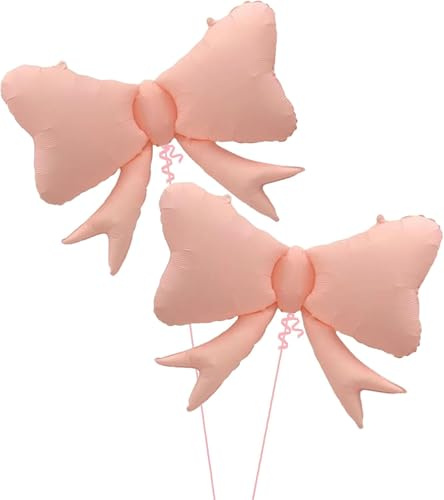 Luftballons Schleife Rosa 2 Stück Pink Schleifen Folienballon Nude Rosa Ballons Schleifen Deko Geburtstag Hochzeit Babypartys