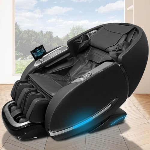 AMBINESS Massagesessel Relaxsessel YUNA | 60 Massageprogramme | deutsche Bediensprache | Zero Gravity-Funktion | 3D-Massagetechnologie Ganzkörpermassage + Wärmefunktion | Vitalwertmessung | Schwarz