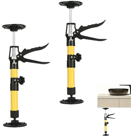 2 stycken takstöd, monteringsstöd, enhandsstöd, teleskopstöd, tältspännare, töjning 30–59 cm, dörrspännare, teleskopstång, 50 kg, bärkapacitet, dörrkarmsklämma för att stödja dörrkarmar, skåp