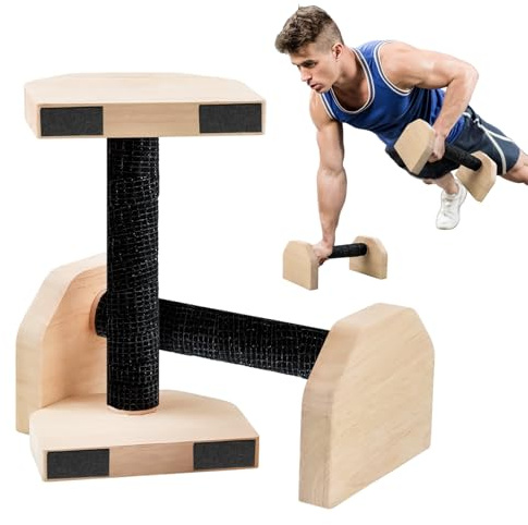 Poignee Pompe Bois, SilverChry 20cm/7.9in Wood Push up Bars, Barre Parallele Calisthenics, Parallettes Calisthenics, Push up Barres Parallettes pour Calisthenics, Pour la Calisthenics, Gymnastique, Fi