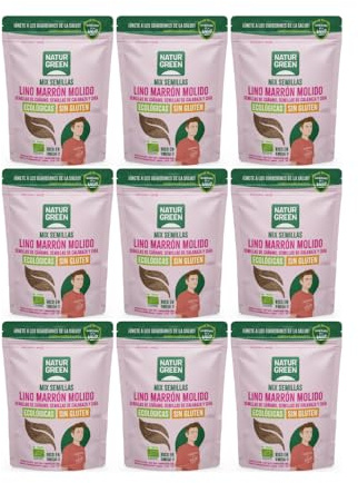 NaturGreen - Semillas de Lino, Cáñamo, Calabaza y Chía Bio, Pack 9 x 150 g, Mix Ecológico Rico en Omega 3, Fibra y Proteína Vegetal, Ideal para Batidos, Yogures, Pan Casero, Vegano y Sin Gluten