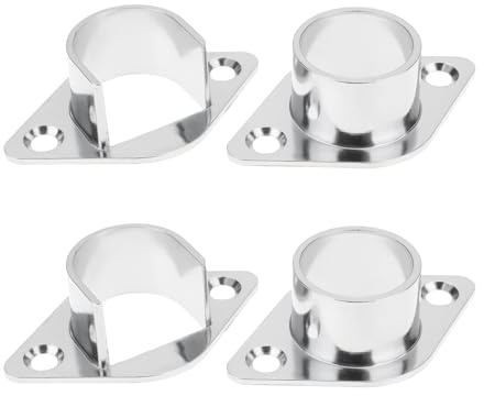 Be In Your Mind 2 Paires de Supports Encastrés de 19 Mm pour Tringle à Rideaux Et Tringle à Vêtements 15 X 5 Mm Argent