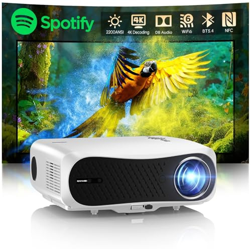 4K Ultra HD Google TV Projector for Daylight Viewing,2025 Upgrade 2200 ANSI Daytime Projector with WiFi6 Bluetooth5.4 NFC Dolby Auto Focus for Bright Room Home Cinema Bedroom,Ceiling Mounted