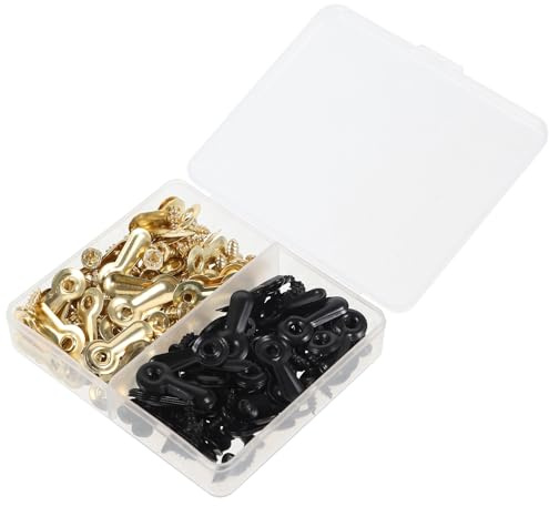 DOITOOL Sujetadores Giratorios con Tornillo para Marco de Fotos, Clips Metálicos en Hierro Negro y Dorado, 120 Piezas para Colgar Cuadros sin Clavos y Fijación de Respaldo de Marcos