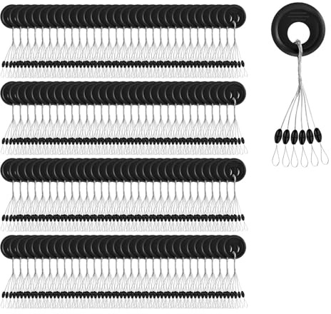 BIVYAX Gummistopper Angeln und Gummiperlen Angeln, 6-in-1 Gummistopper Set mit Stopper für Angelschwimmer, Universelle Schnurstopper für Präzisionsangeln, Profi-Angelzubehör,300 Stück