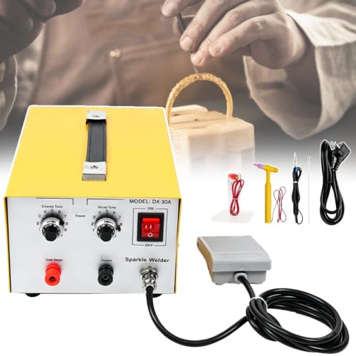 Máquina de soldadura portátil for joyería, Máquina de soldadura por puntos de precisión profesional, con función de ajuste de modo dual, for soldar oro, plata, platino, etc.(30A)