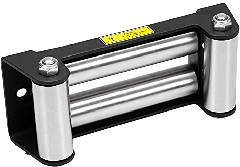 WINCHMAX Large Roller Fairlead to fit up to 17,000lb Winch. Military Grade Low Light Matt Black Powder Coating for Durability. Heavy-Duty Stainless Steel Rollers. 295mm x 115mm