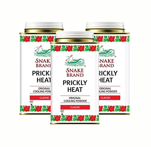 Snake Brand Prickly Heat Kühlpulver, 3er-Pack (Classic, 140g)