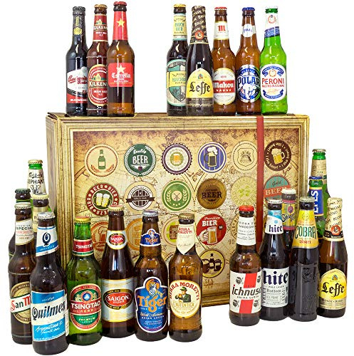 Biere der Welt 24x / 24 Bierflaschen/Geschenke Freund